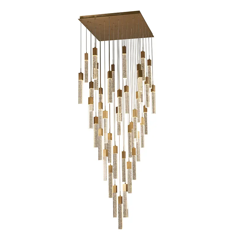 Merdiven için Altın Modern Kristal Avize