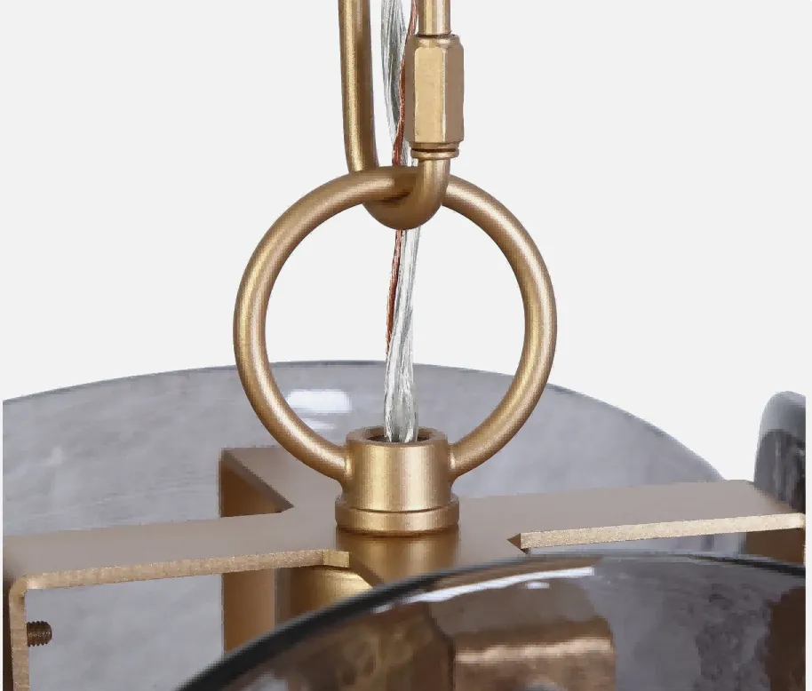 Smoke Gray Glass Modern Single Pendant Light