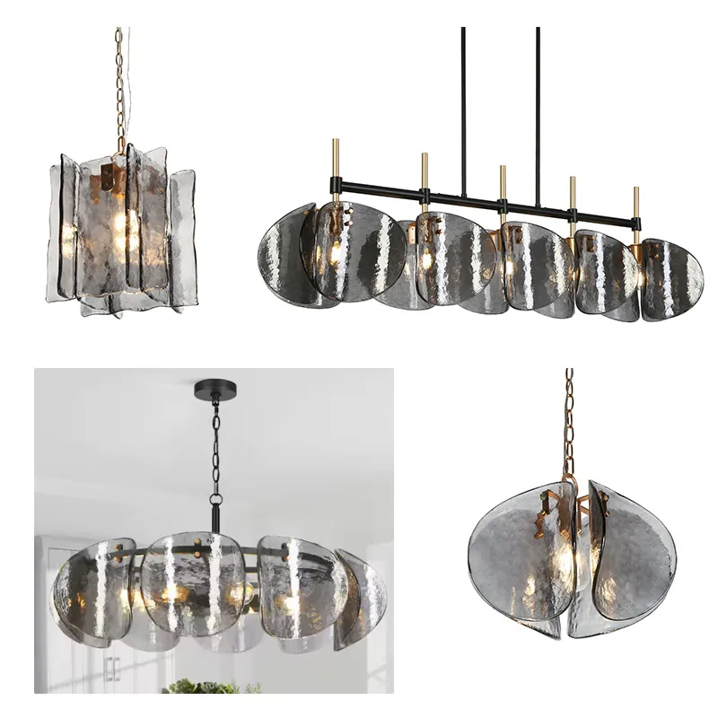 Smoke Gray Glass Modern Single Pendant Light